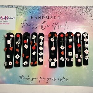 Handmade Black and White Press On Nails